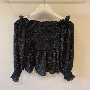 Off-the-Shoulder Polka Dot Top